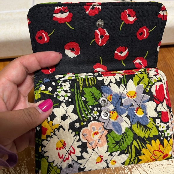 Vera Bradley Floral Wallet - Black, Red, Green - Picture 4 of 8
